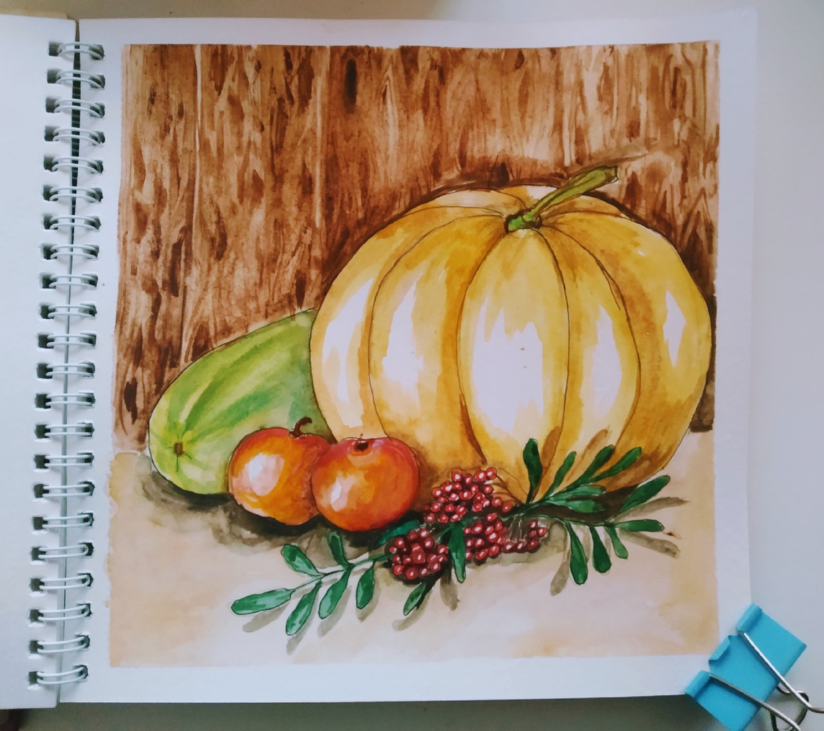 Осенние овощи - акварельный скетч
