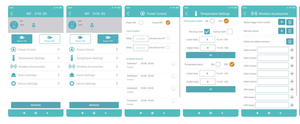 Все управление в приложении 