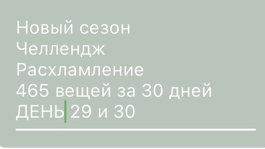 Финальный день расхламления , день 29 и 30