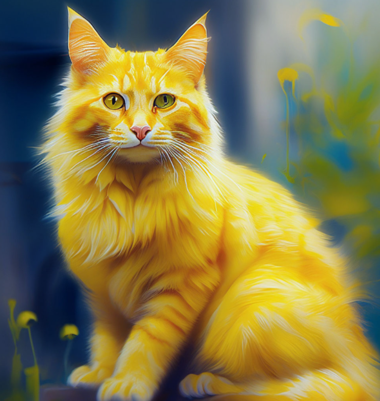 Кот в желтых цветах