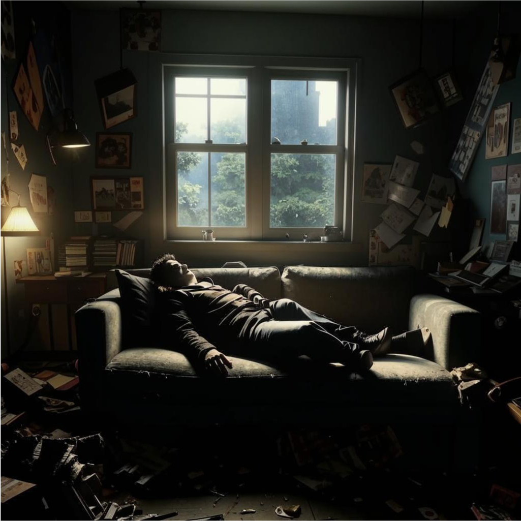 Чувство безысходности в темной комнате и перевернутом мире.