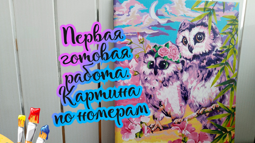 Картина по номерам Совушки. Готовая работа 🎨