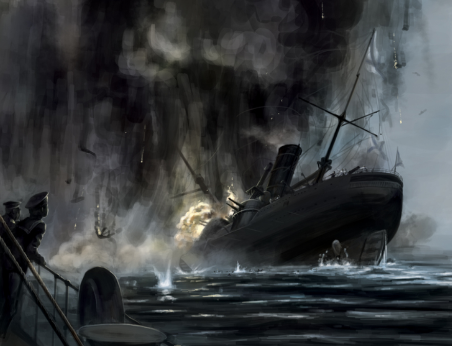 Гибель "Петропавловска", рисунок