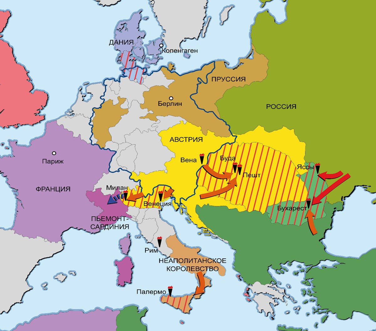 Австрийская империя 1848 год Фото из открытого доступа