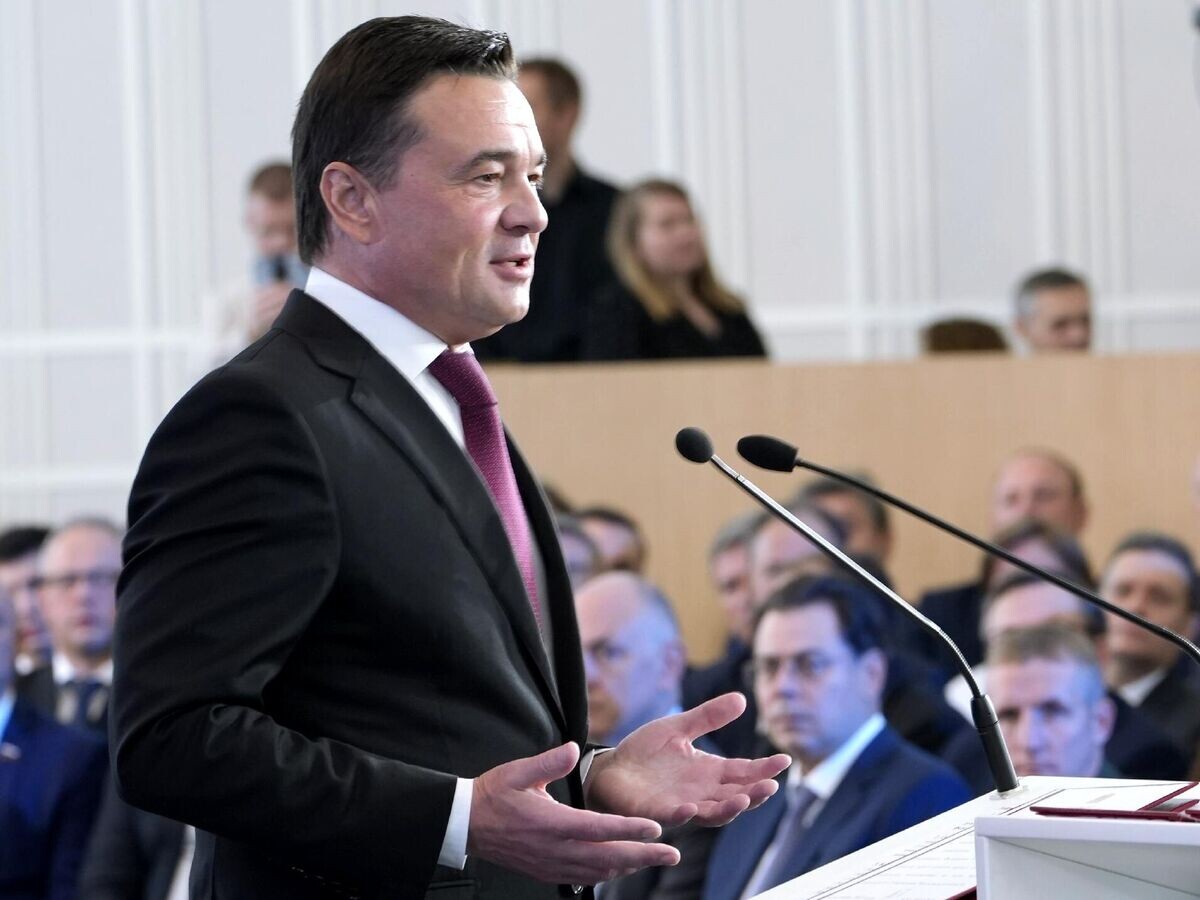    Губернатор Московской области Андрей Воробьев на торжественной церемонии инаугурации© Пресс-служба губернатора Московской области