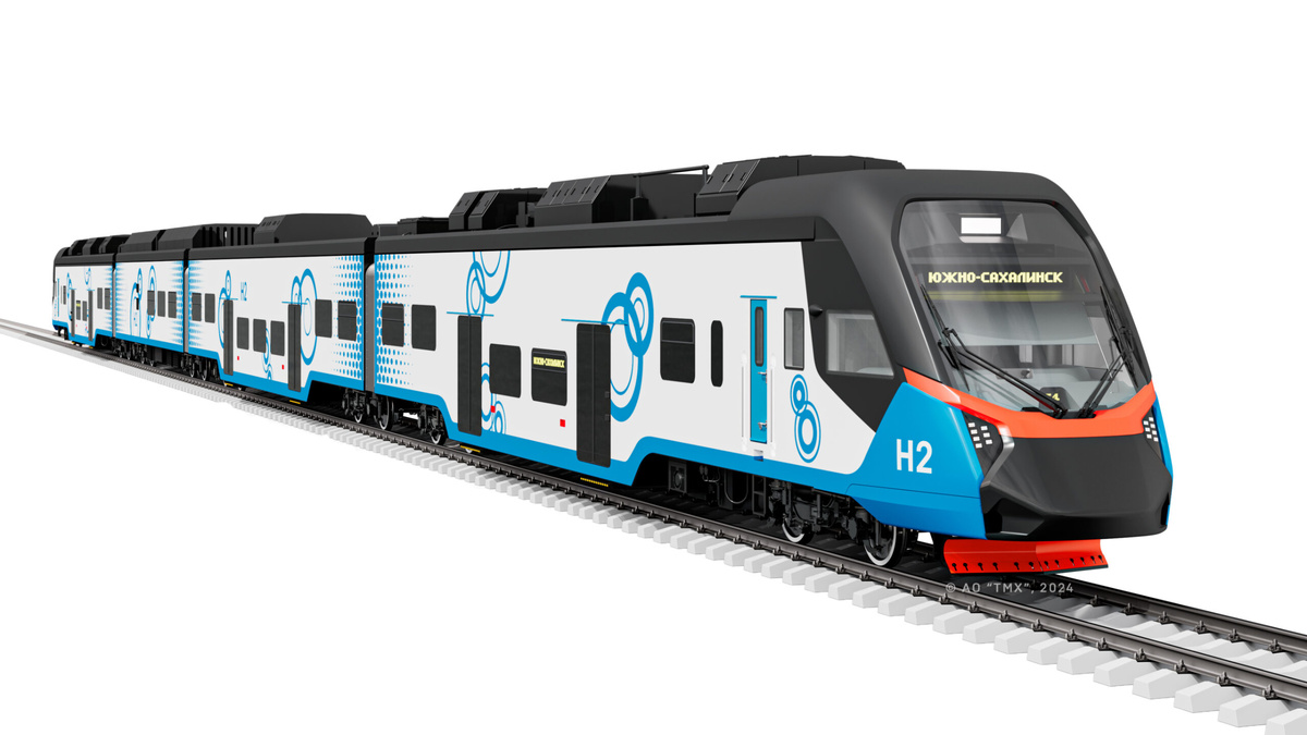 Рендер проекта водородного поезда от «Трансмашхолдинга». Источник: ТМХ