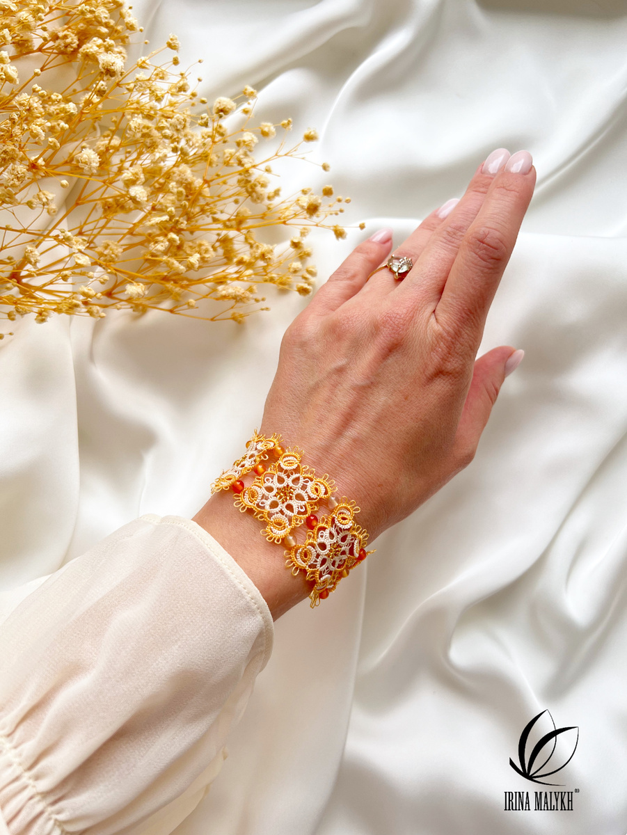 Браслет фриволите "Фиона" - Ирина Малых.