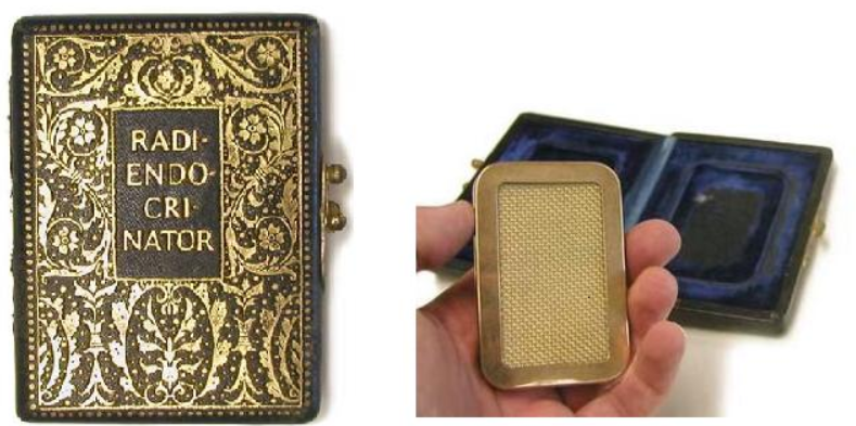 Радиоэндокринатор — пластина с радием, которую необходимо было носить в кармане брюк для повышения потенции. Товар выпускали в середине 20-х годов прошлого века