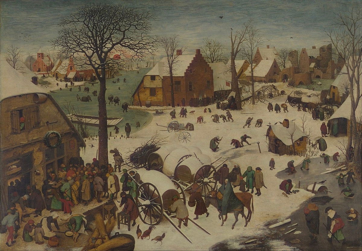 Питер Брейгель Старший «Перепись в Вифлееме» (1566) Дерево, масло. 115,5×163,5 см
Королевский музей изящных искусств, Брюссель, Бельгия