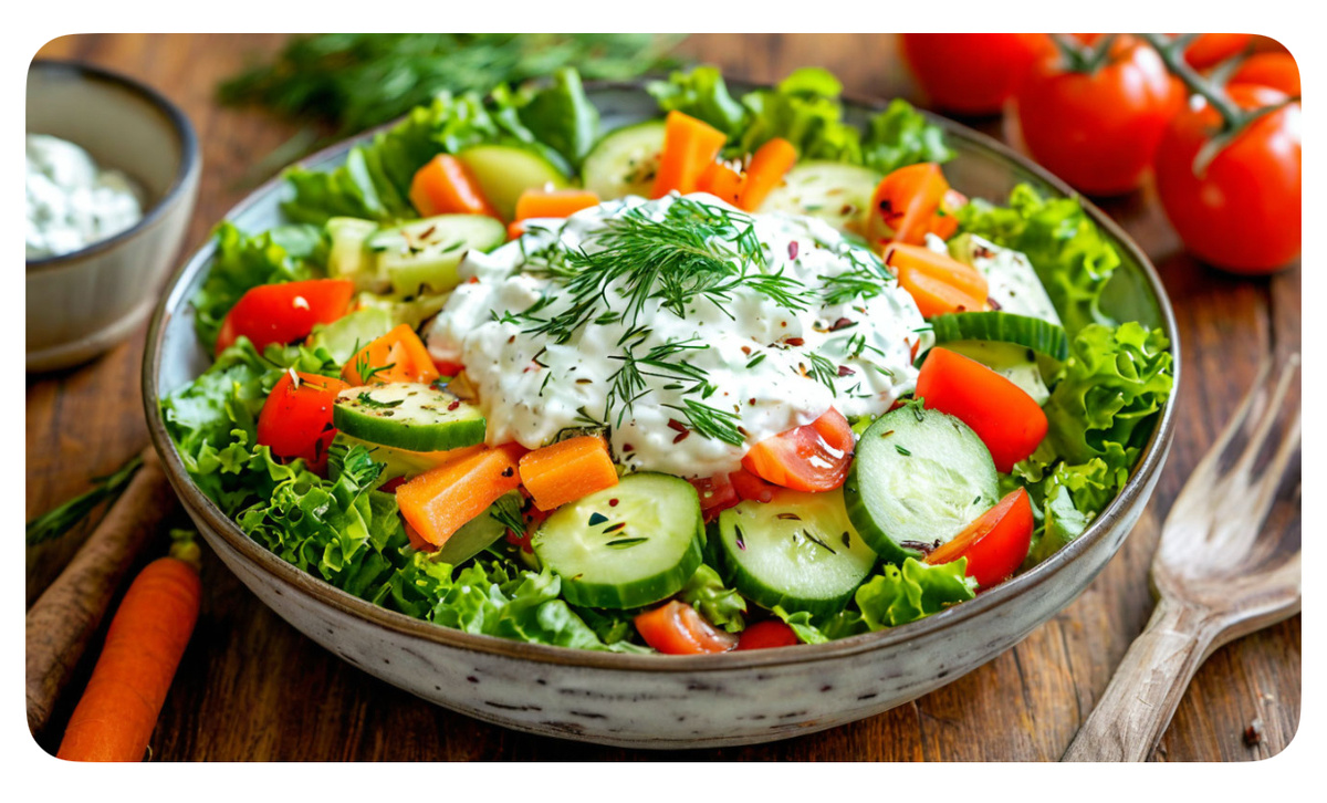 Вариант сервировки салата ломтиками