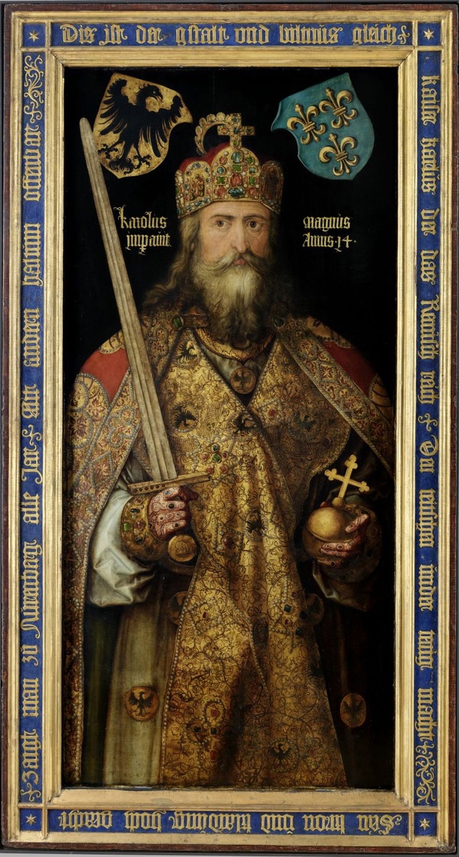 Портрет Карла Великого, короля франков (768 - 814) и Императора Запада (800 - 814).