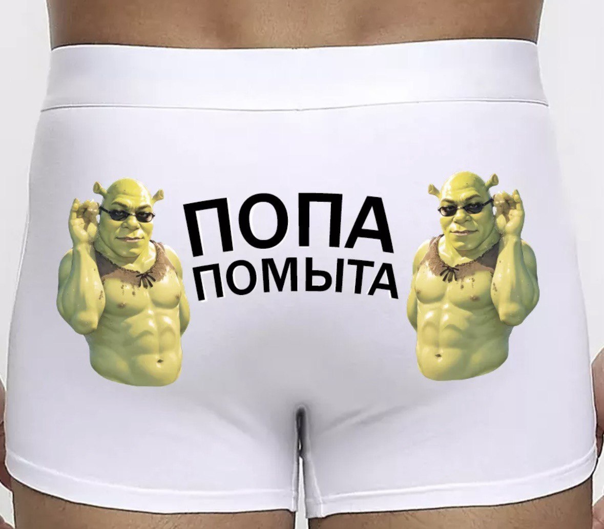 Пример нижнего мужского белья с Шреком. Фото добавлено автором.