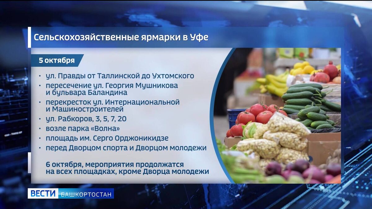    В Уфе в предстоящие выходные пройдут сельскохозяйственные ярмарки