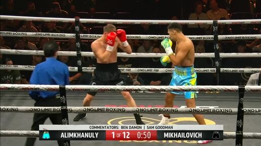 🌍 Мировой бокс 🥊 Жанибек Алимханулы 🇰🇿 VS Андрей Михайлович 🇳🇿 #полный бой за пояс чемпиона IBF в среднем весе