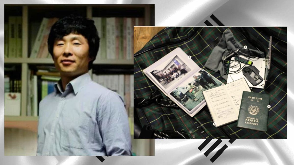 Один из перебежчиков из КНДР на Юг со своим скарбом.