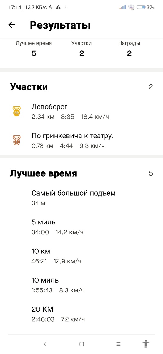 Скриншот приложения Strava.