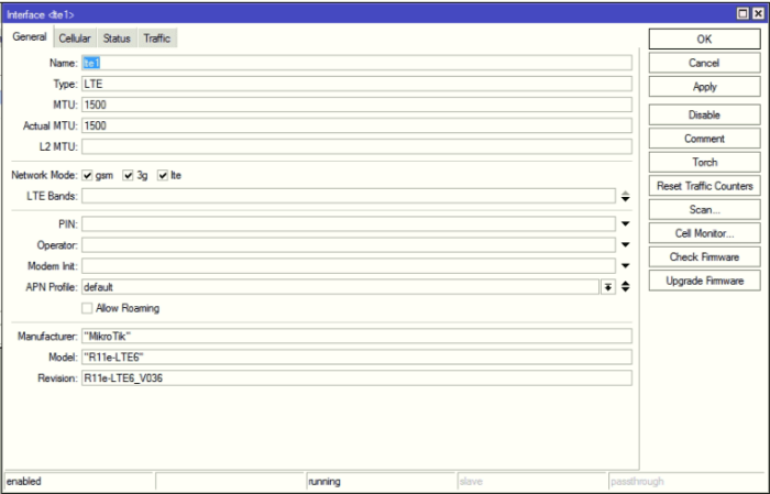 Стандартный LTE6 модем