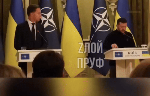 НА ПРЕСС-КОНФЕРЕНЦИИ С РЮТТЕ ЗЕЛЕНСКИЙ СНОВА ЗАВЁЛ СВОЮ СТАРУЮ ПЕСНЮ О ДАЛЬНОБОЙНОМ ОРУЖИИ. ВИДЕО: ТГ-КАНАЛ "ZЛОЙ ПРУФ!