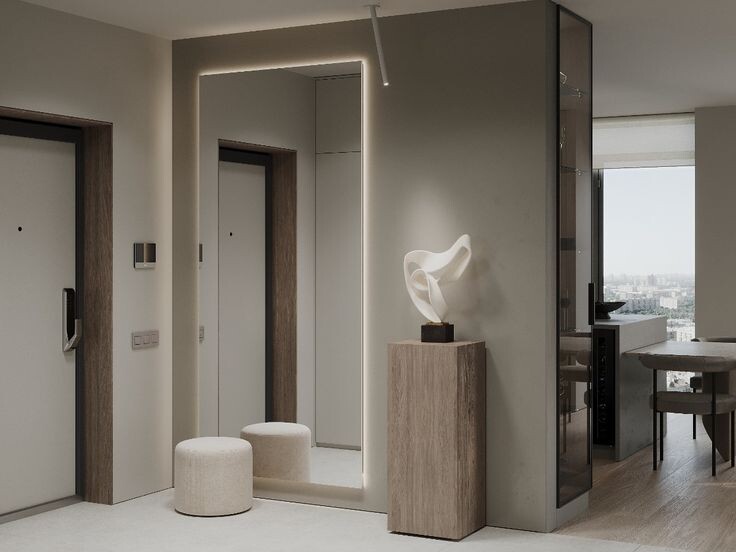 Примеры ростового зеркала в интерьере