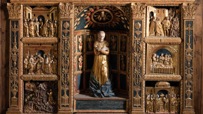 Мастерская Джакомо Дель Майоно. Алтарный образ «Непорочное зачатие». Понте-ин-Вальтеллина, Сан-Маурицио.  