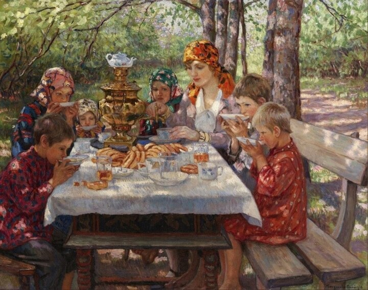 «Гости учительницы», Н.П. Богданов-Бельский. 1928