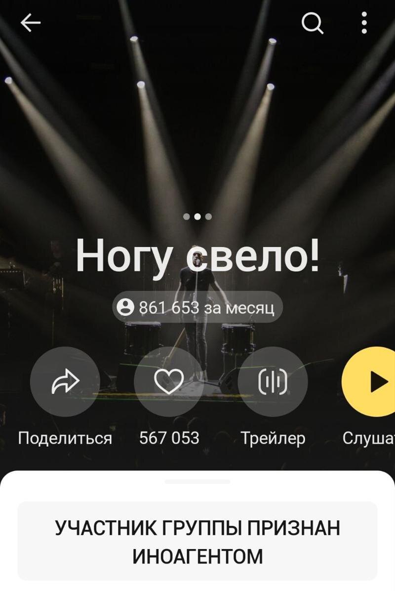    Скрин с сервиса Яндекс Музыка