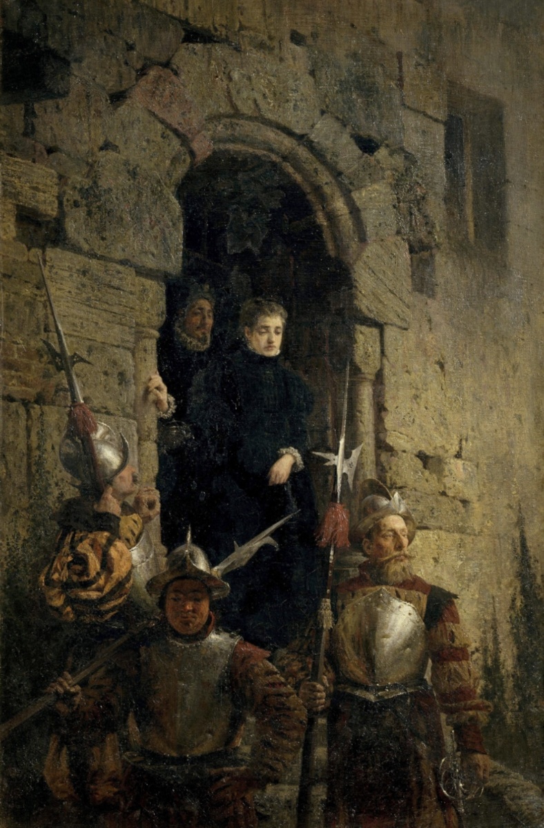 Поленов Василий Дмитриевич, «Арест гугенотки Жакобин де Монтебель, графини д`Этремон», 1875 г., Михайловский дворец, г. Санкт-Петербург.