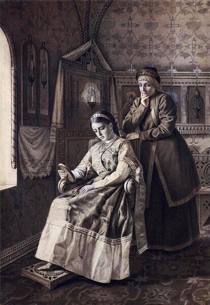 И.К.Винцман. Царевна Ксения Годунова рассматривает изображение своего жениха