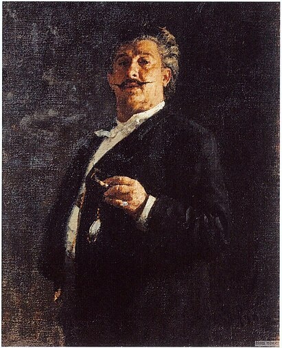 Михаил Осипович Микешин (9 [21] февраля 1835, деревня Максимково, Смоленская губерния — 19 [31] января 1896, Санкт-Петербург) — русский живописец и график, представитель петербургского академизма, одна из наиболее заметных фигур в монументальной скульптуре пореформенной эпохи. Создатель эклектичных по стилю графических проектов для памятников в ряде городов Российской империи, в том числе знаменитого монумента «Тысячелетие России» в Великом Новгороде; батальный живописец по образованию, также работал как иллюстратор и карикатурист. Академик Императорской Академии художеств (с 1869)