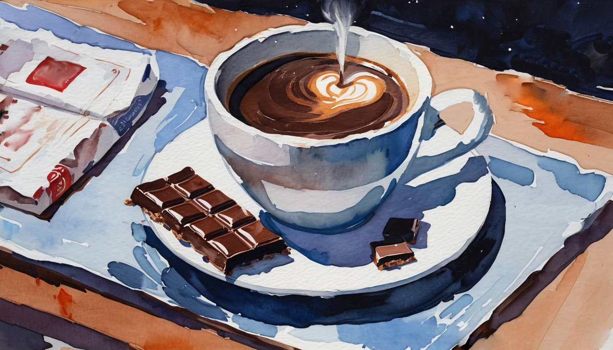 Кофе-ночь. Иллюстрация создана с помощью нейросети StableDiffusion и программы Photoshop.