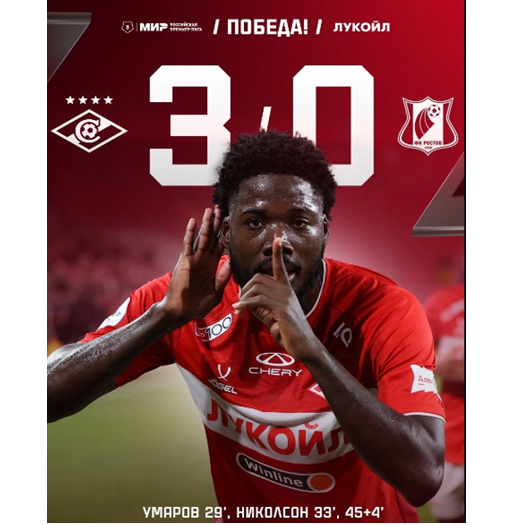 Итоговый счет матча.