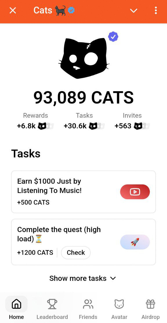 500 $CATS за просмотр видео в криптоигре CATS