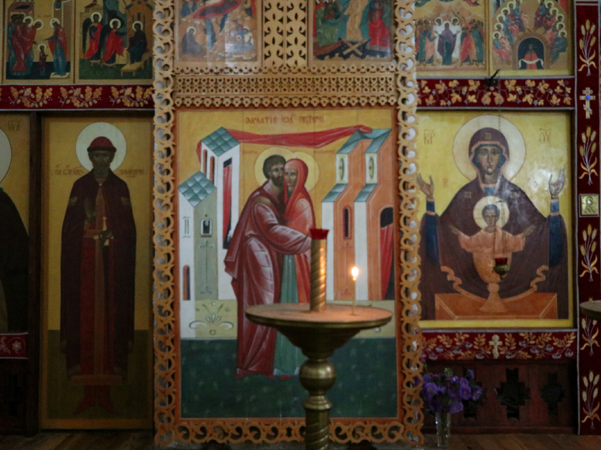 Икона Зачатия Пророка, Предтечи и Крестителя Господня Иоанна. Иконостас храма Рождества Иоанна Предтечи с приделом Параскевы Пятницы на Малышевой горе. Старая Ладога.