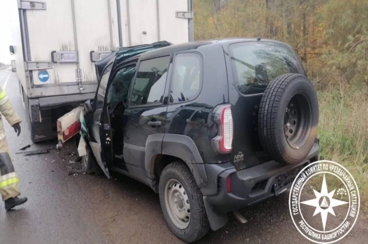    В Башкирии на трассе М5 в ДТП с фурой пострадали два человека