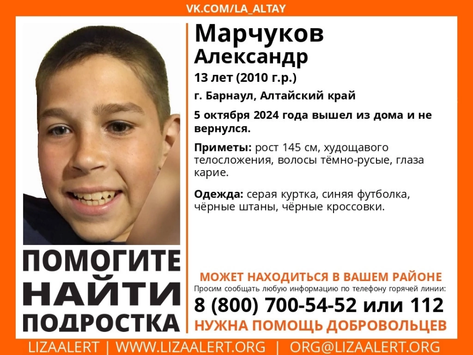    Пропавший мальчик. Источник: "ЛизаАлерт"
