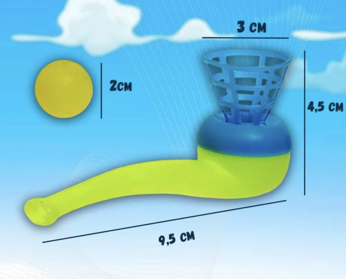 Вот такая примерно штучка. Дуешь в трубочку - мячик висит в воздухе. Но дуть надо несильно и постоянно.