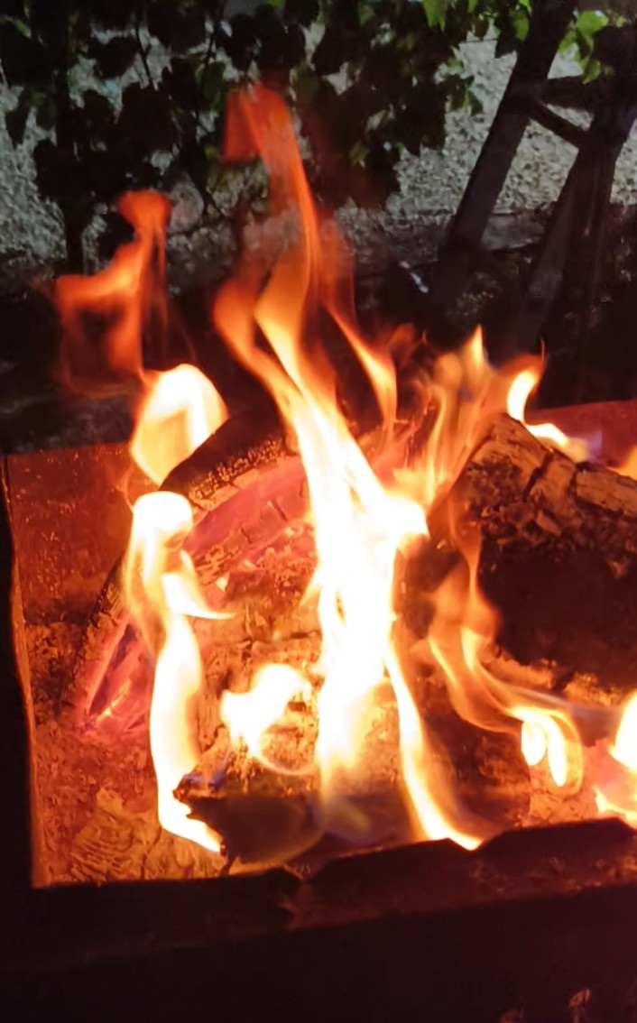 Фото автора, на даче у костра