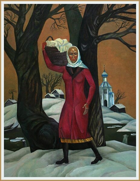 © Анатолий Кулинич. Прачка. Холст, масло. 90x70 см. 1985.