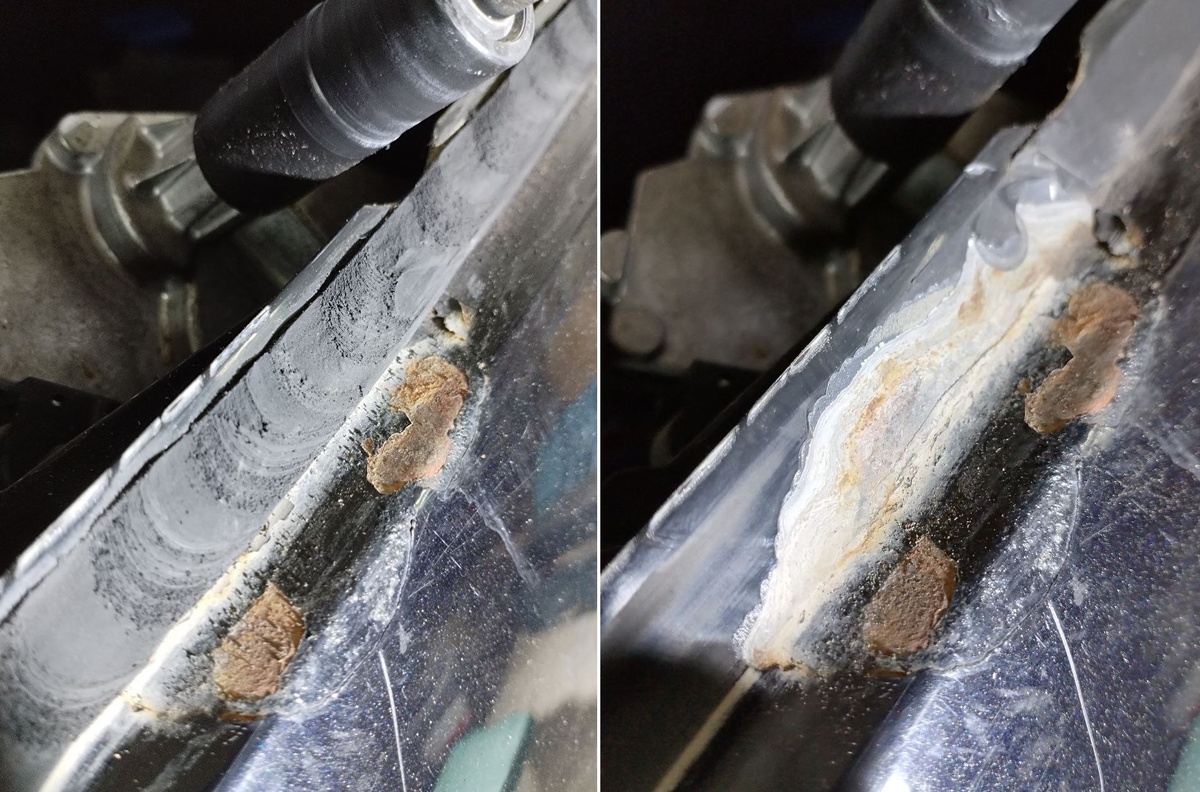 Коррозия рамки заднего стекла в районе стеклоочистителя