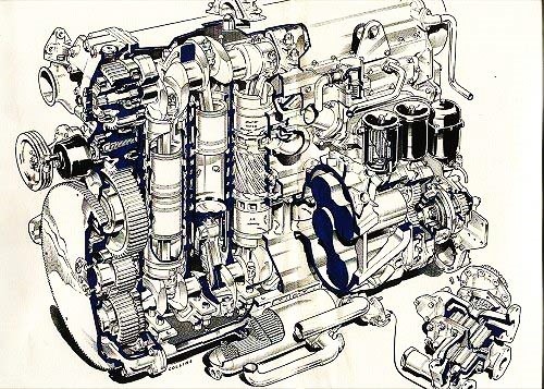 Схема дизельного двигателя Leyland L60.