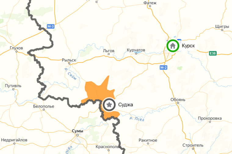 Кременная курская область на карте