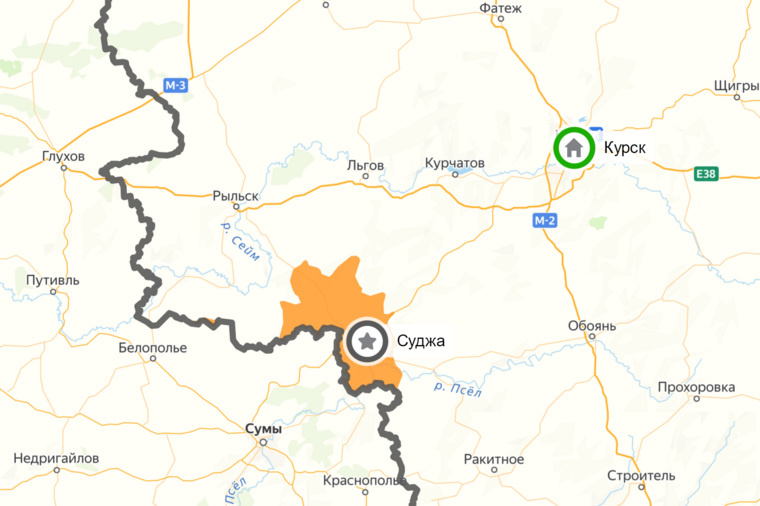 Ракитное курская область на карте