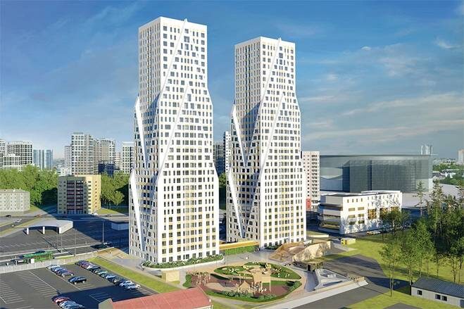    : Комплекс из двух башен «Даблхаус 1:1», отсылающий к русской шатровой архитектуре, иногда относят к метамодернизму