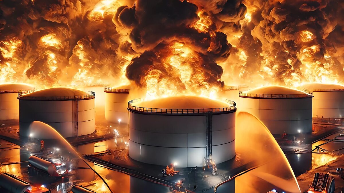 В Феодосии загорелась нефтебаза. Источник: 1MI