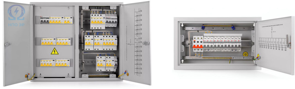 Рисунок 1. Щитовое оборудование со степенью защиты IP20. Изображения взяты из открытых источников и переработаны командой НПО ЭлектроРазработки 