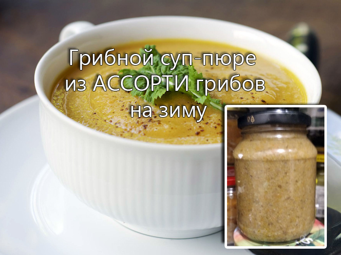 Грибной суп-пюре заготовка