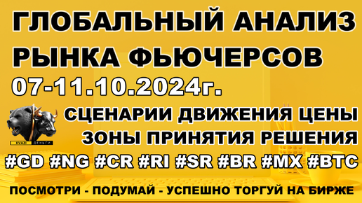 Анализ рынка фьючерсов! Золото, Натуральный Газ, Индекс РТС, Юань, Сбербанк, Нефть, ММВБ, Биткойн! 07.10.24г.