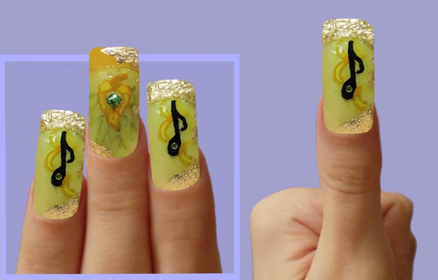 Коллаж. Ногтевой дизайн Музыка Листьев (Нотка Осени) и Ранняя Осень
