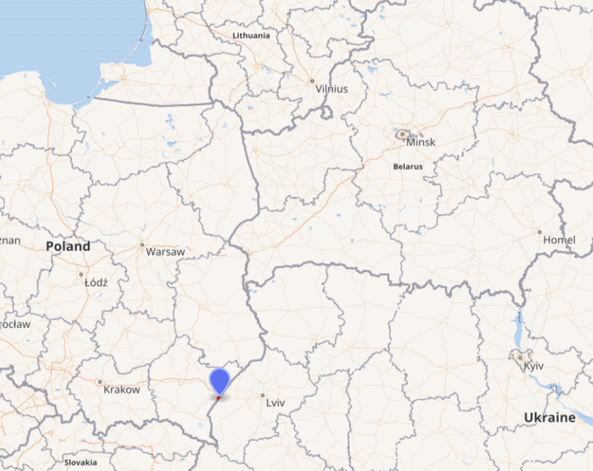 На карте красная точка это и есть место назначения бригады