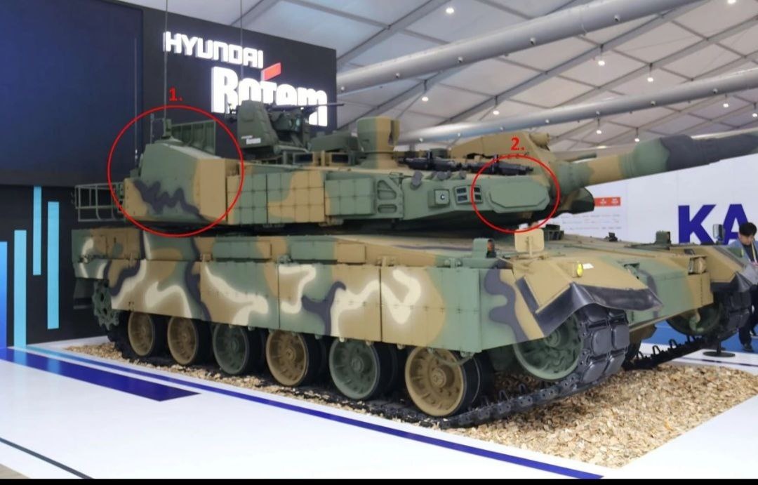 На международной оборонной выставке KADEX 2024 в Южной Корее компания Hyundai Rotem представила новейшую версию своего основного боевого танка K2 Black Panther, оснащенную новой системой активной защиты для противодействия ракетным и ракетным угрозам. Фото:  Hyundai Rotem